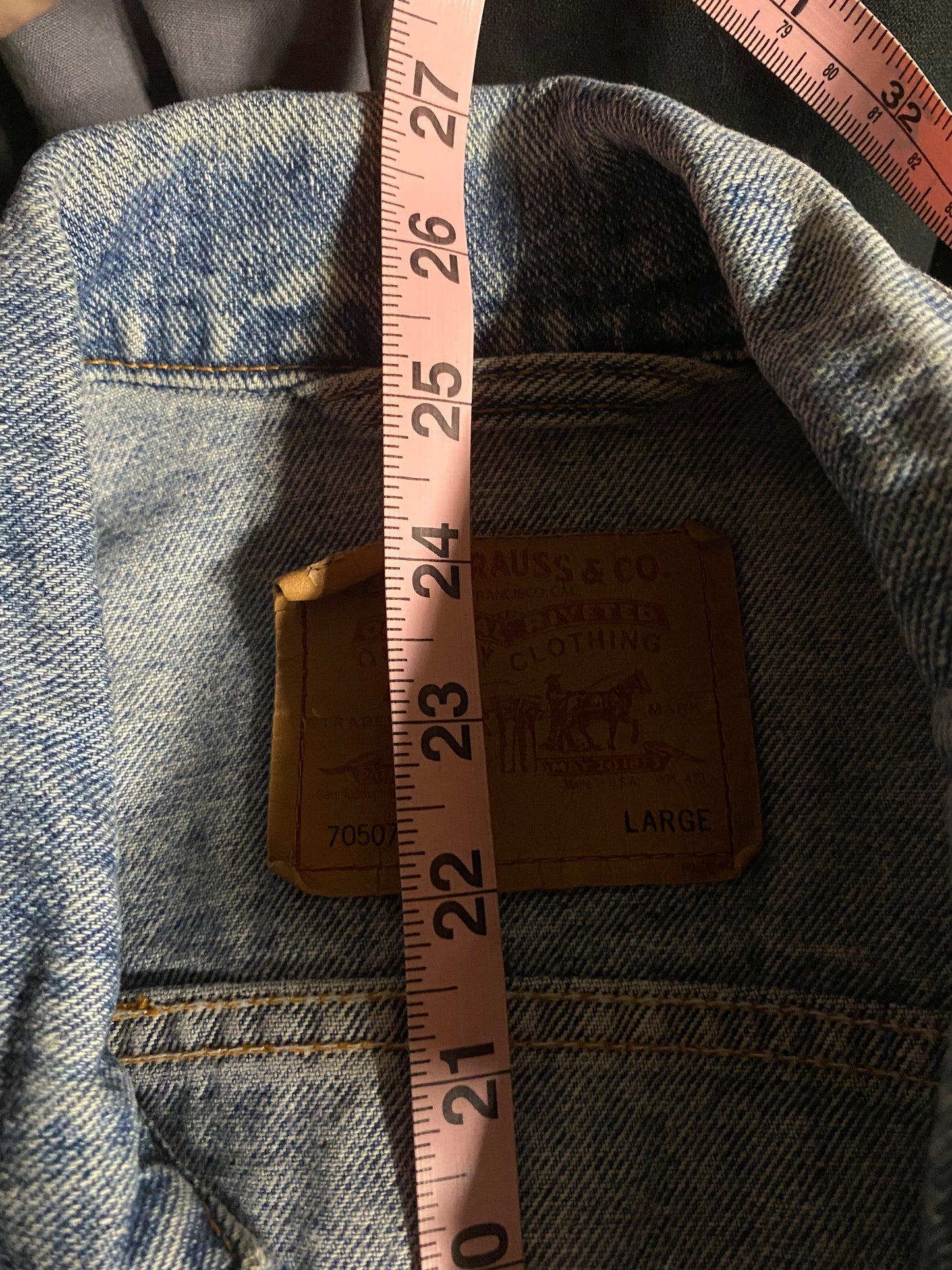 Levi stauss Vintage 90's Demin Trucker Jacket Medium Wash 70507 4890 Mens Large